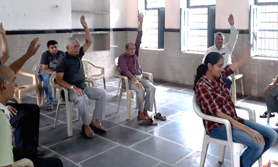 Trunk exercises during Pre COVID 19 in Udaipur